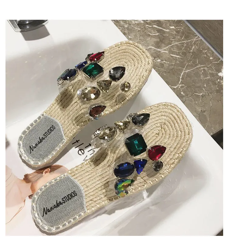 BOOPDO DESIGN EMBELLISHED ESPADRILLE SANDALS