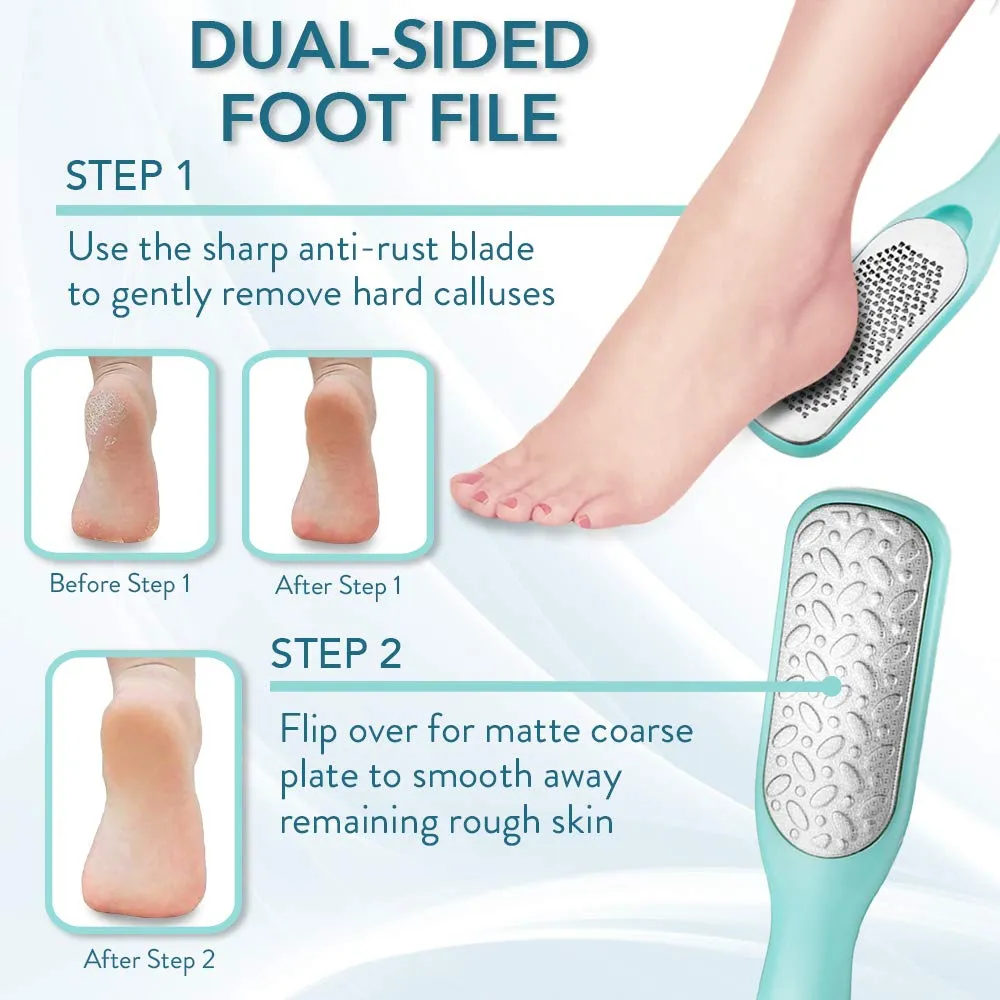 Callus Remover For Feet | Double-sided Foot Scrub -Foot File -Dead Skin Remover -Foot Rasp for Exfoliation -Wet & Dry Feet Scrubber for Smoothing & Softening Feet -Pedicure Tool for Foot Care