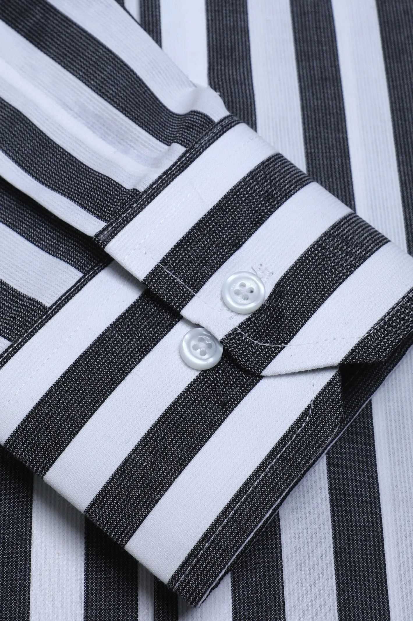 Dark Grey Broad Stripe Casual Milano Shirt
