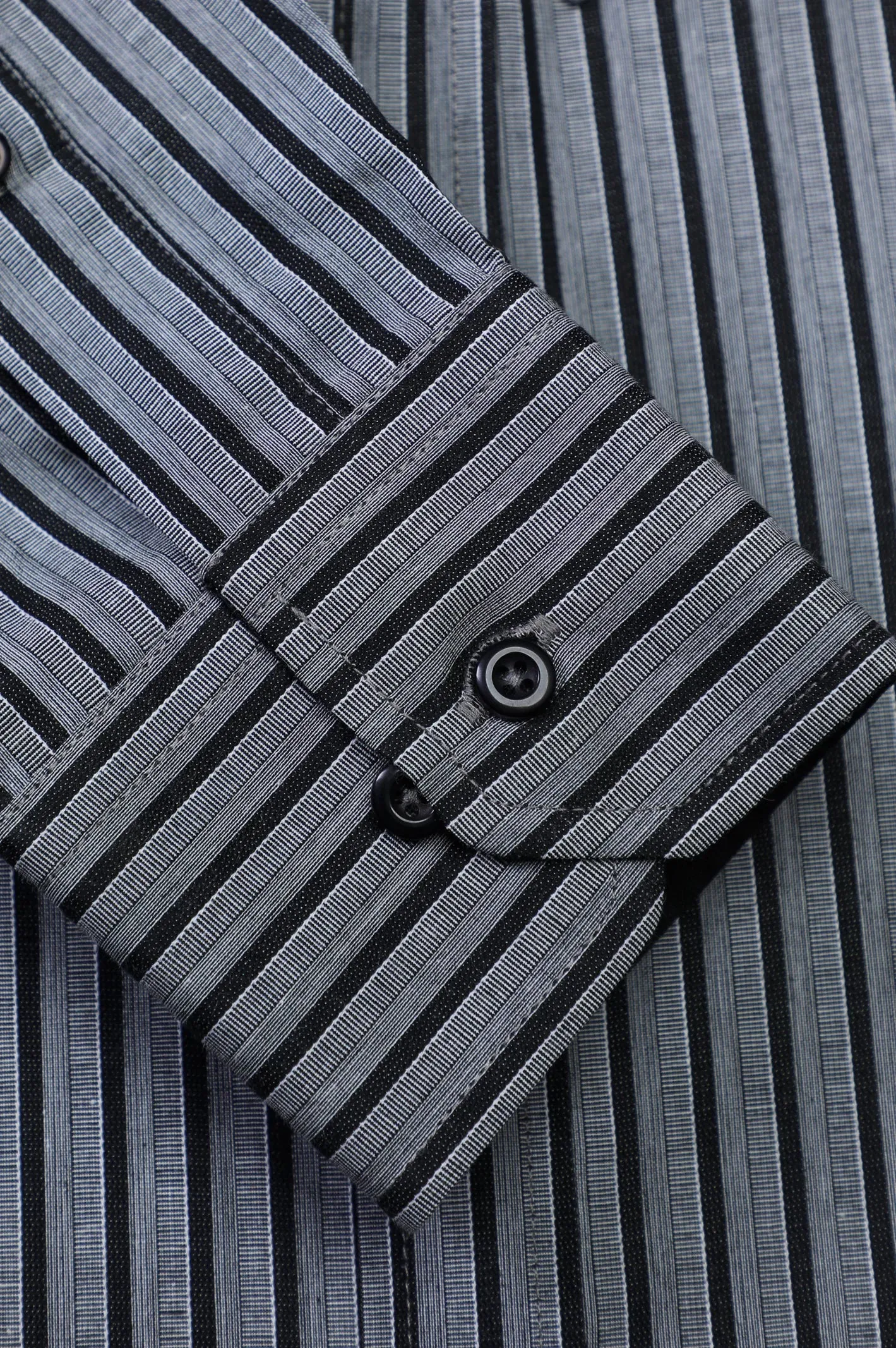 Dark Grey Shadow Stripe Casual Shirt
