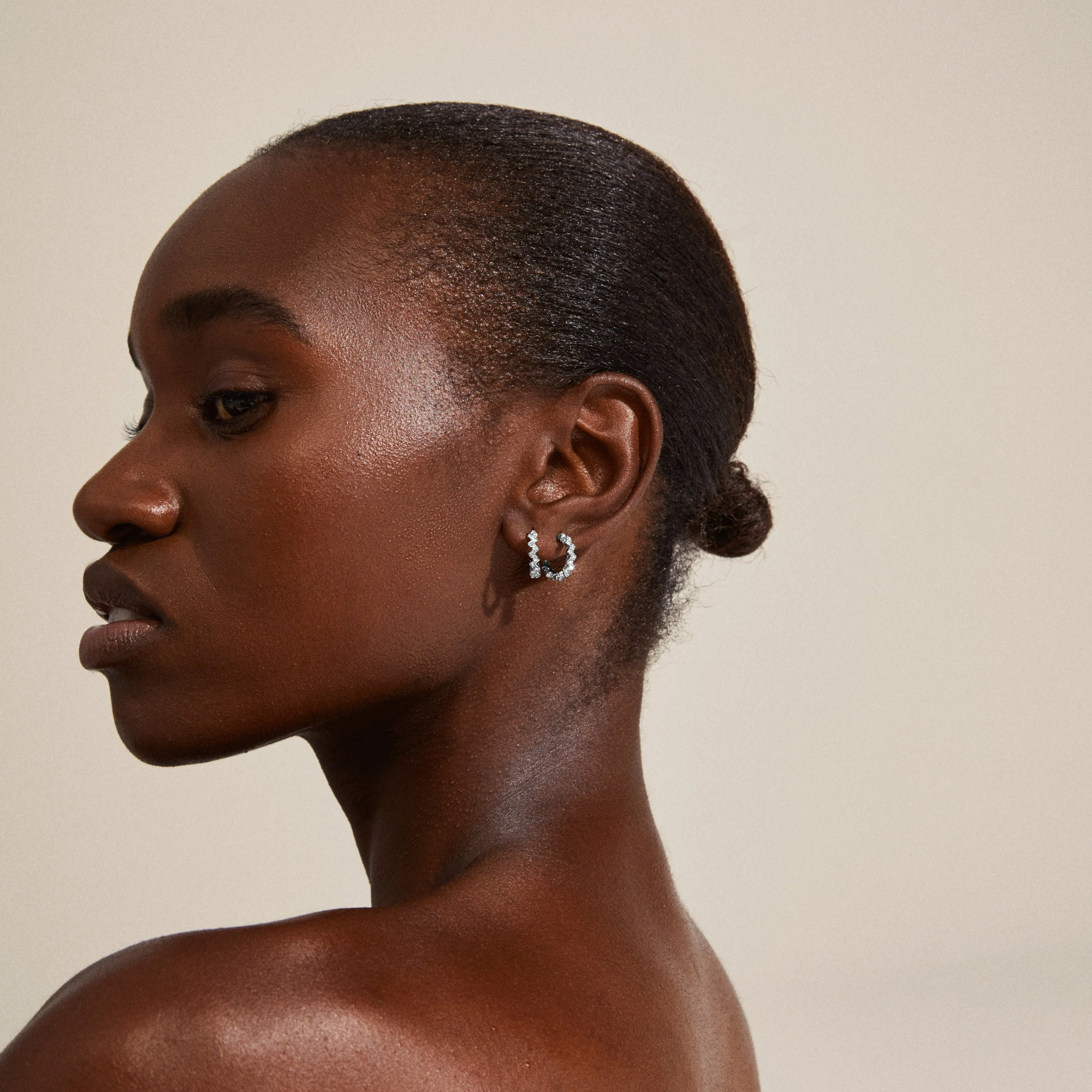 ESTER crystal hoop earrings silver-plated