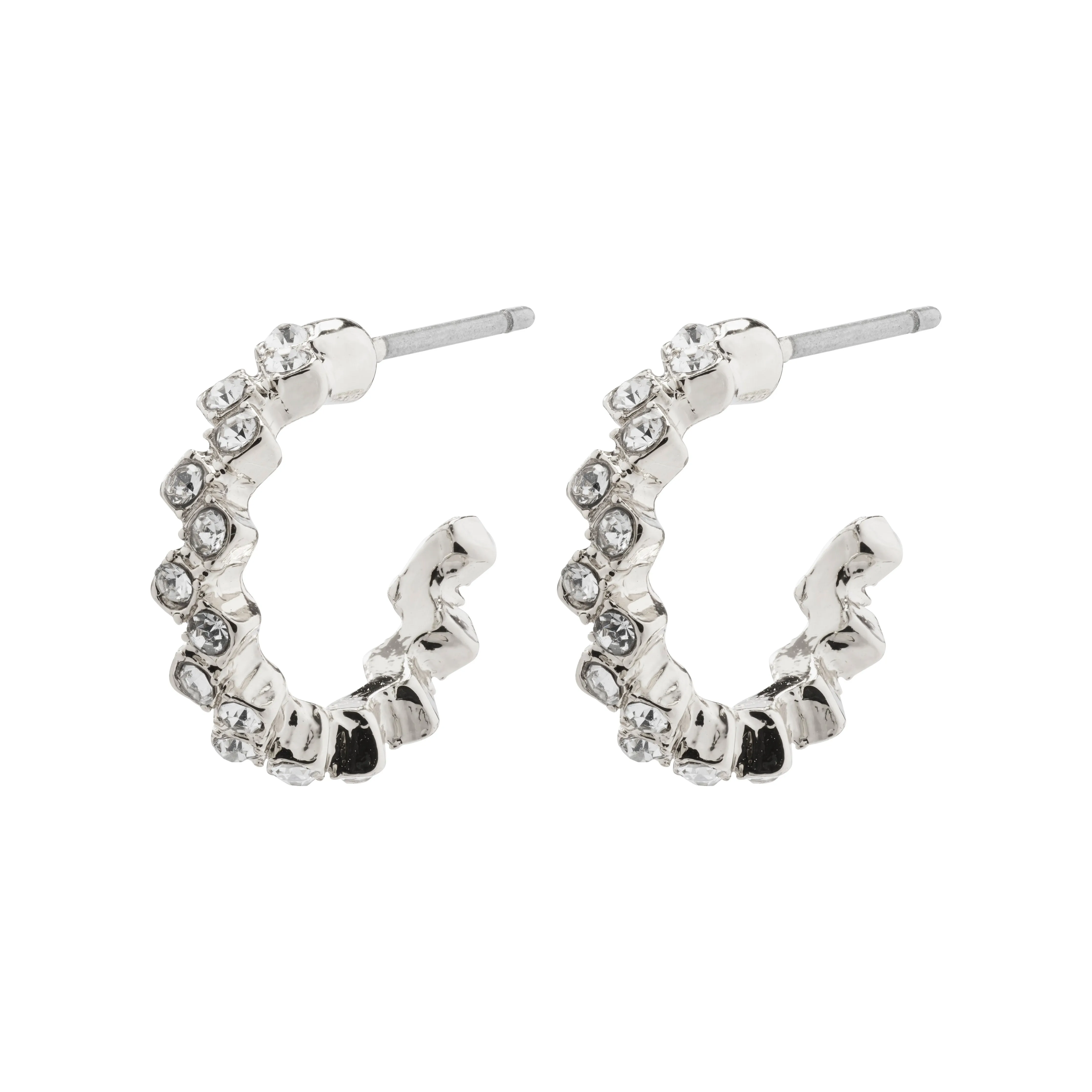 ESTER crystal hoop earrings silver-plated