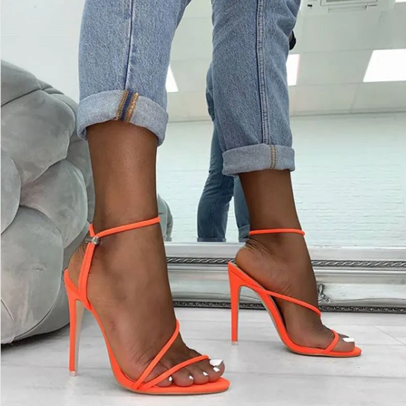 Fluorescent Pointed Stiletto Sandals