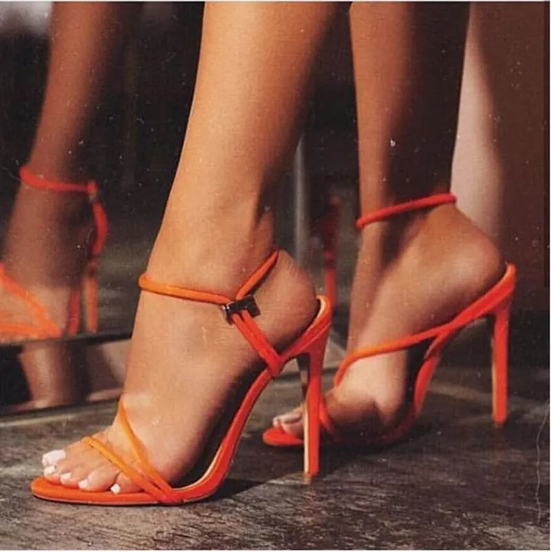 Fluorescent Pointed Stiletto Sandals