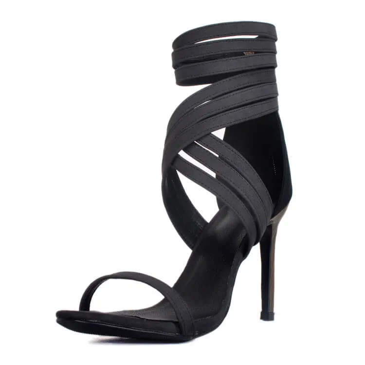 Gladiators Lace Up Strappy Ankle Cutout Sandals