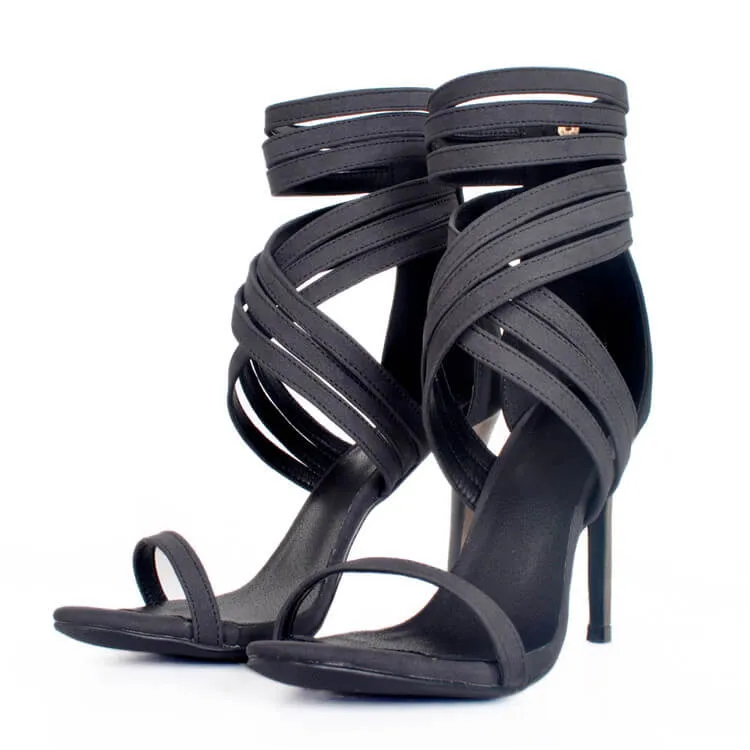 Gladiators Lace Up Strappy Ankle Cutout Sandals