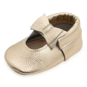 Gold Bow Moccasins