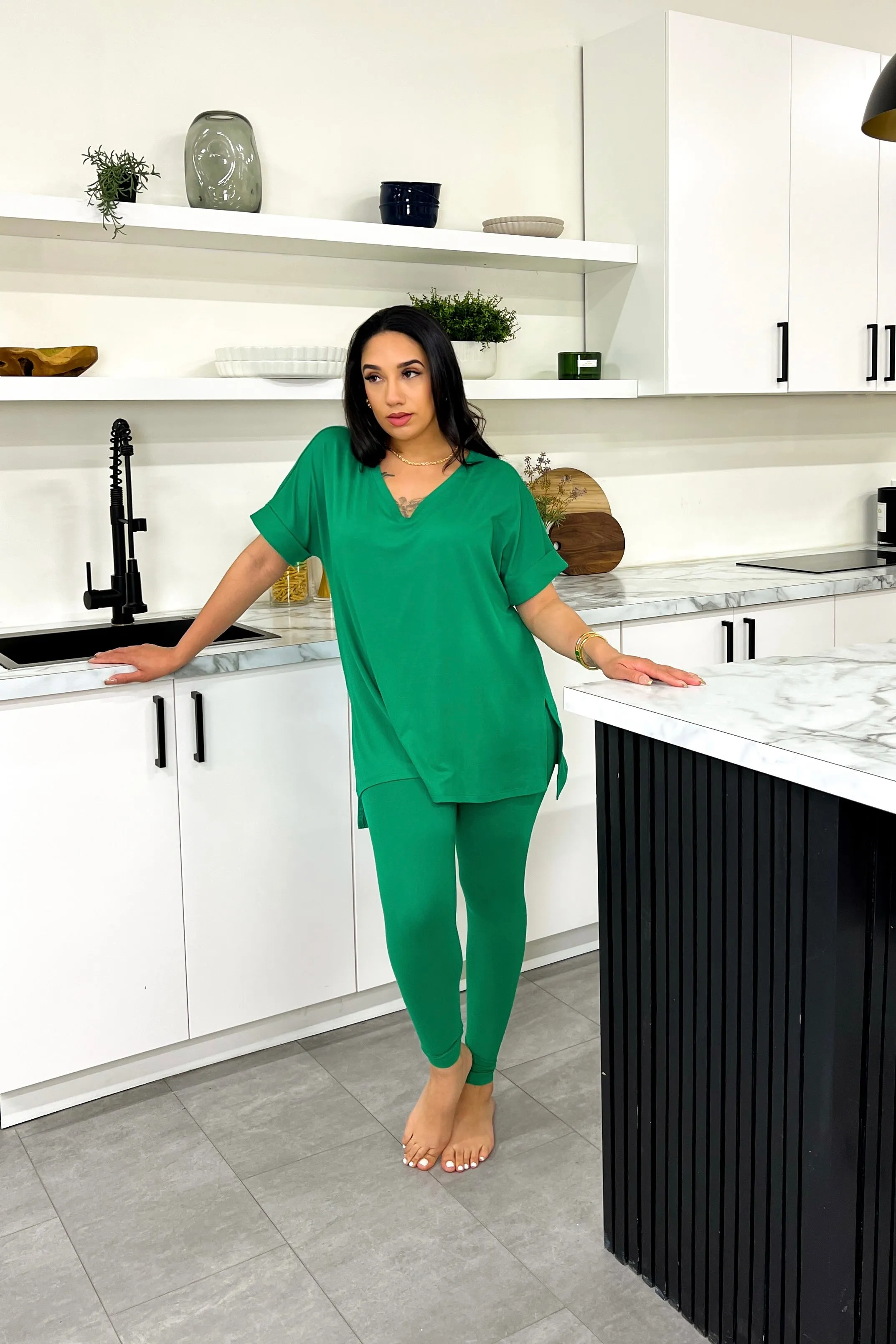 Grab & Go Leggings Set - Short Sleeve (Kelly Green)