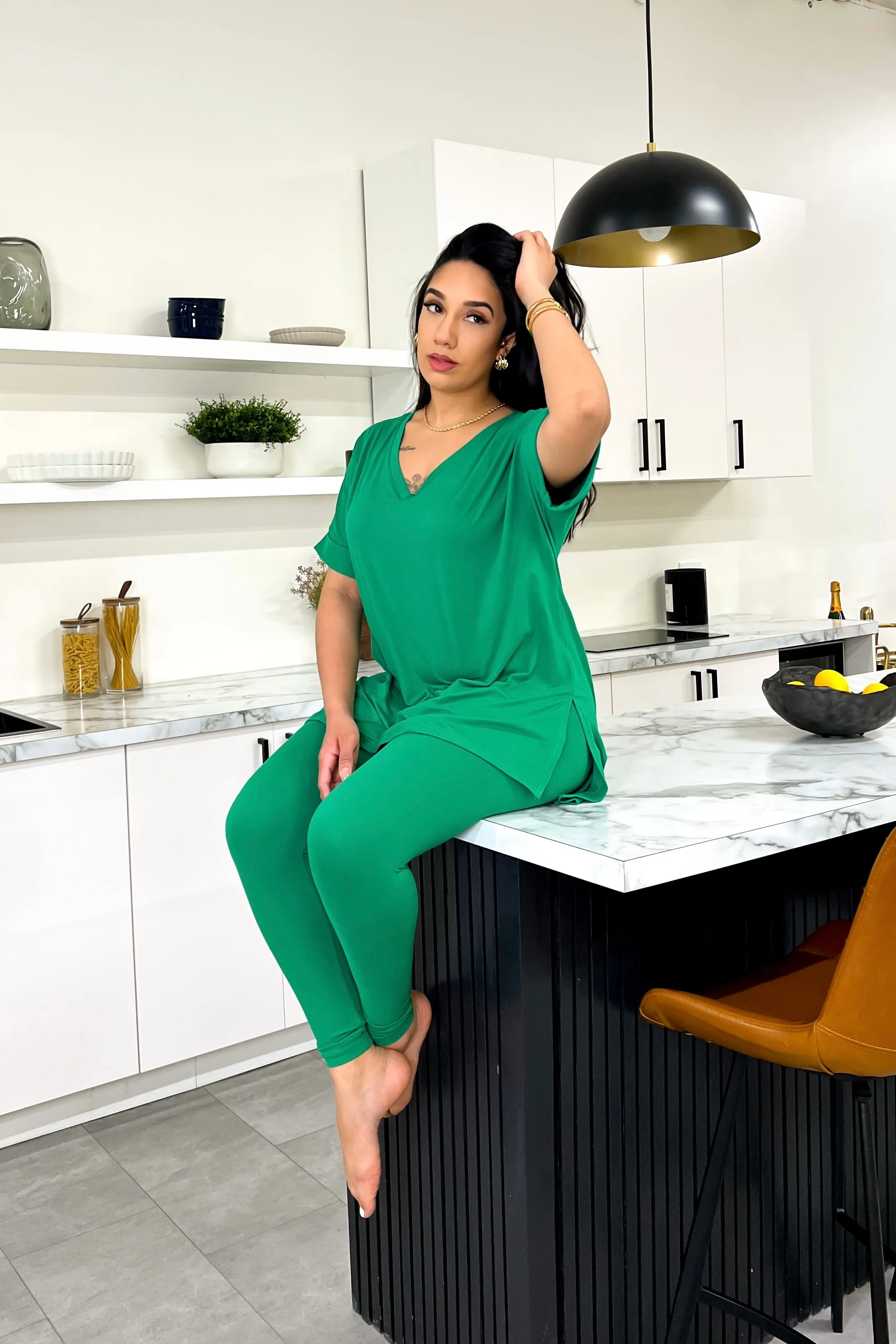 Grab & Go Leggings Set - Short Sleeve (Kelly Green)