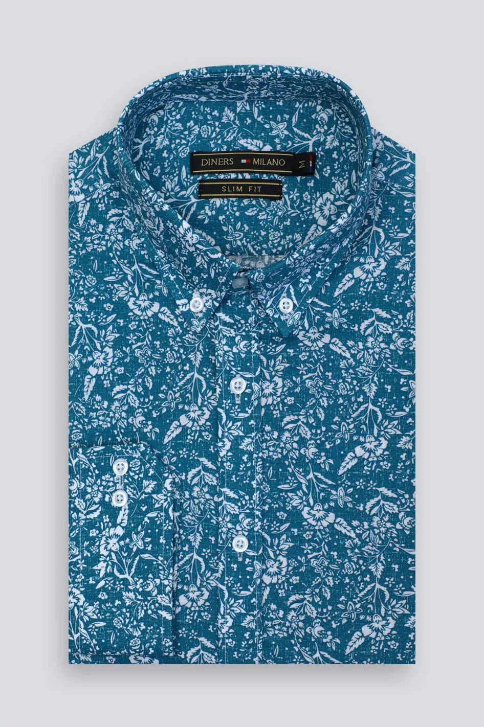 Green Floral Print Casual Shirt