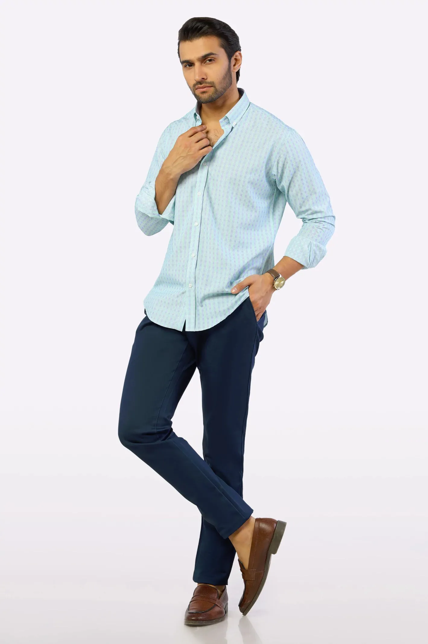 Green Glen Plaid Check Casual Shirt