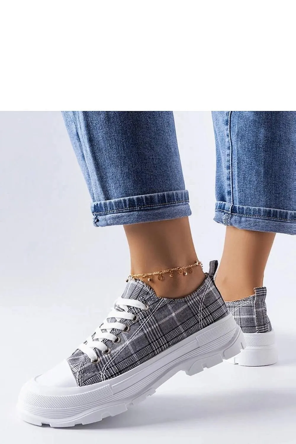 Grey plaid McKeylor sneakers