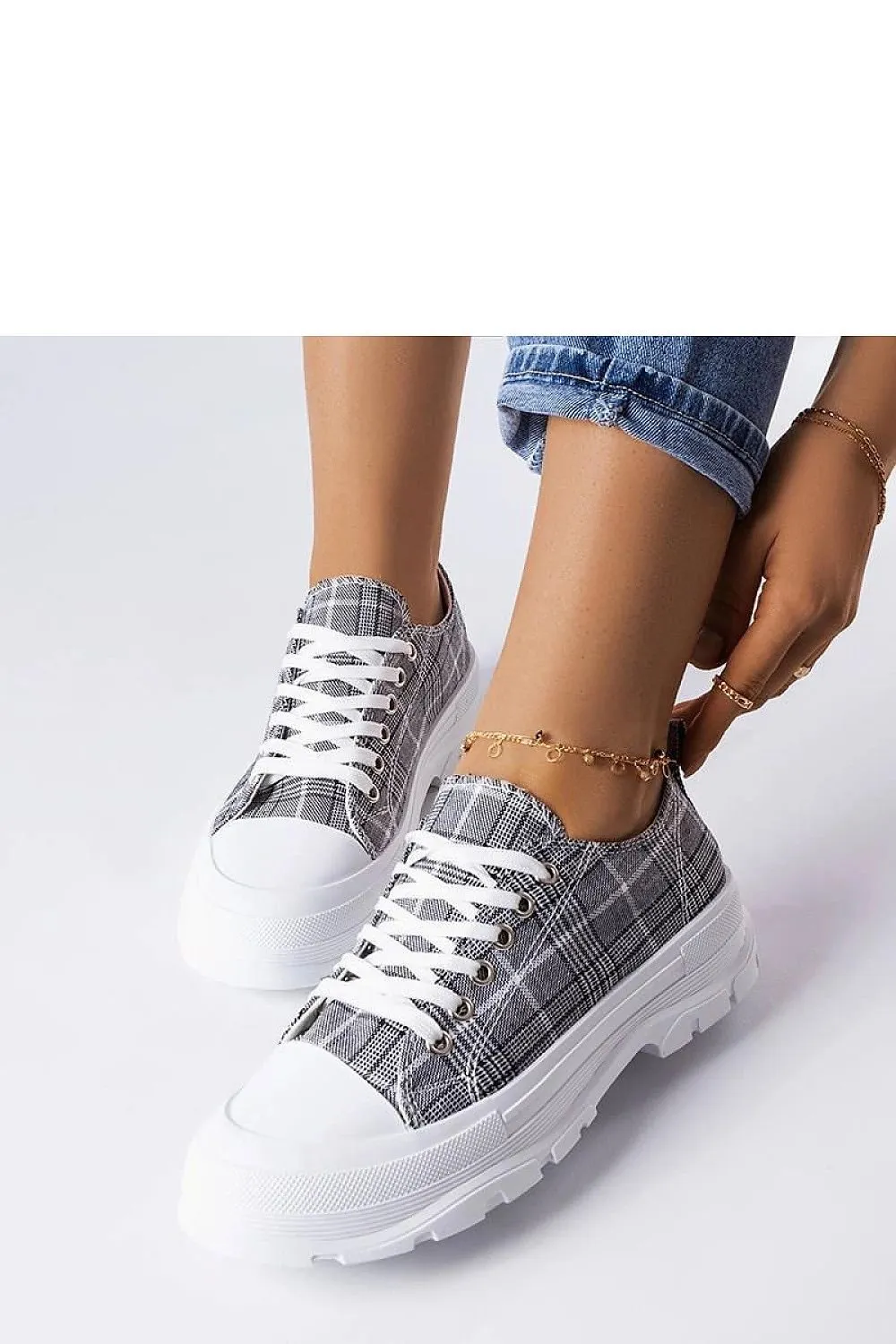 Grey plaid McKeylor sneakers