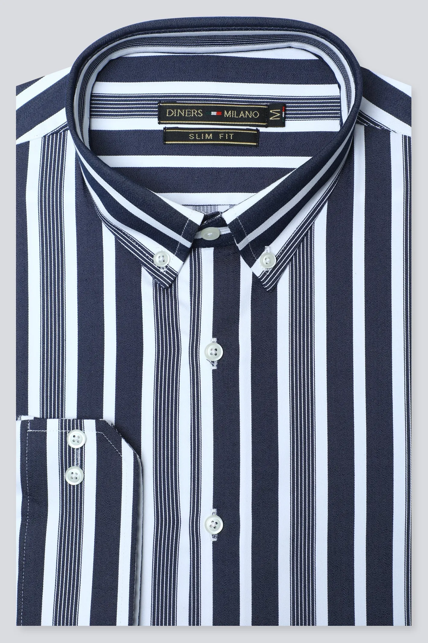 Grey Stripe Casual Milano Shirt