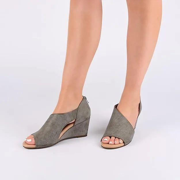 Journee Collection Women's Aretha Wedge  Color Rust Size 10M