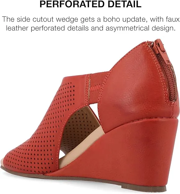 Journee Collection Women's Aretha Wedge  Color Rust Size 10M