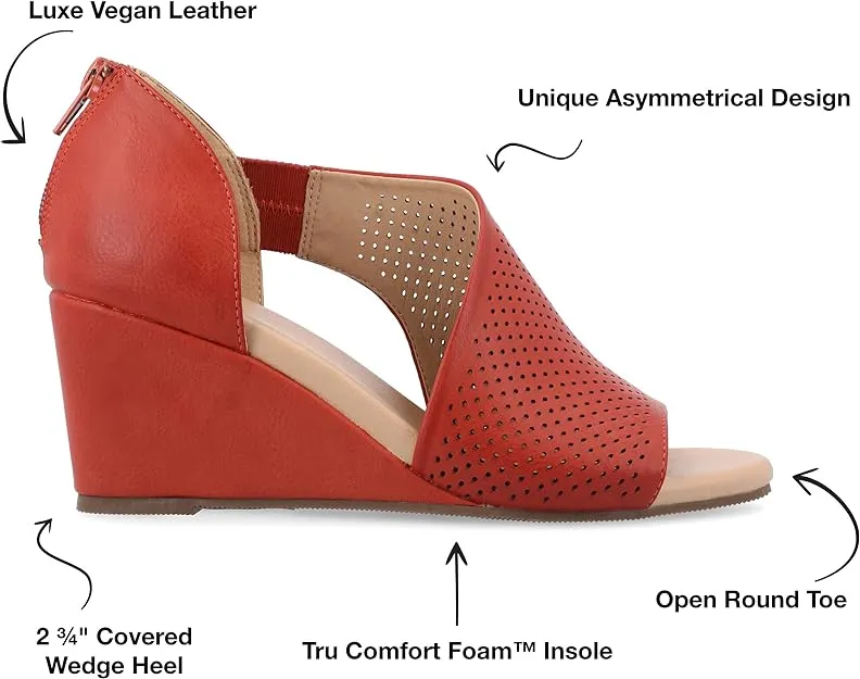 Journee Collection Women's Aretha Wedge  Color Rust Size 10M