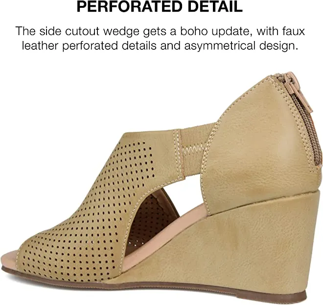 Journee Collection Women's Aretha Wedge  Color Taupe Size 10M