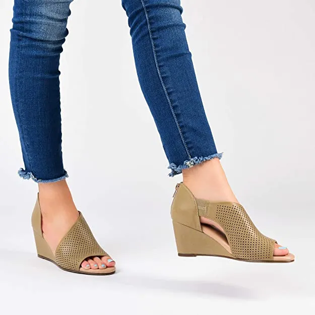 Journee Collection Women's Aretha Wedge  Color Taupe Size 10M