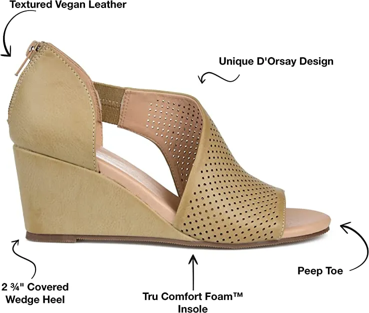 Journee Collection Women's Aretha Wedge  Color Taupe Size 10M