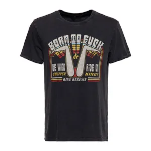 King Kerosin Born To F*Ck T-Shirt Black