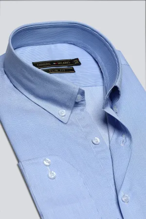 Light Blue Hairline Stripe Casual Milano Shirt