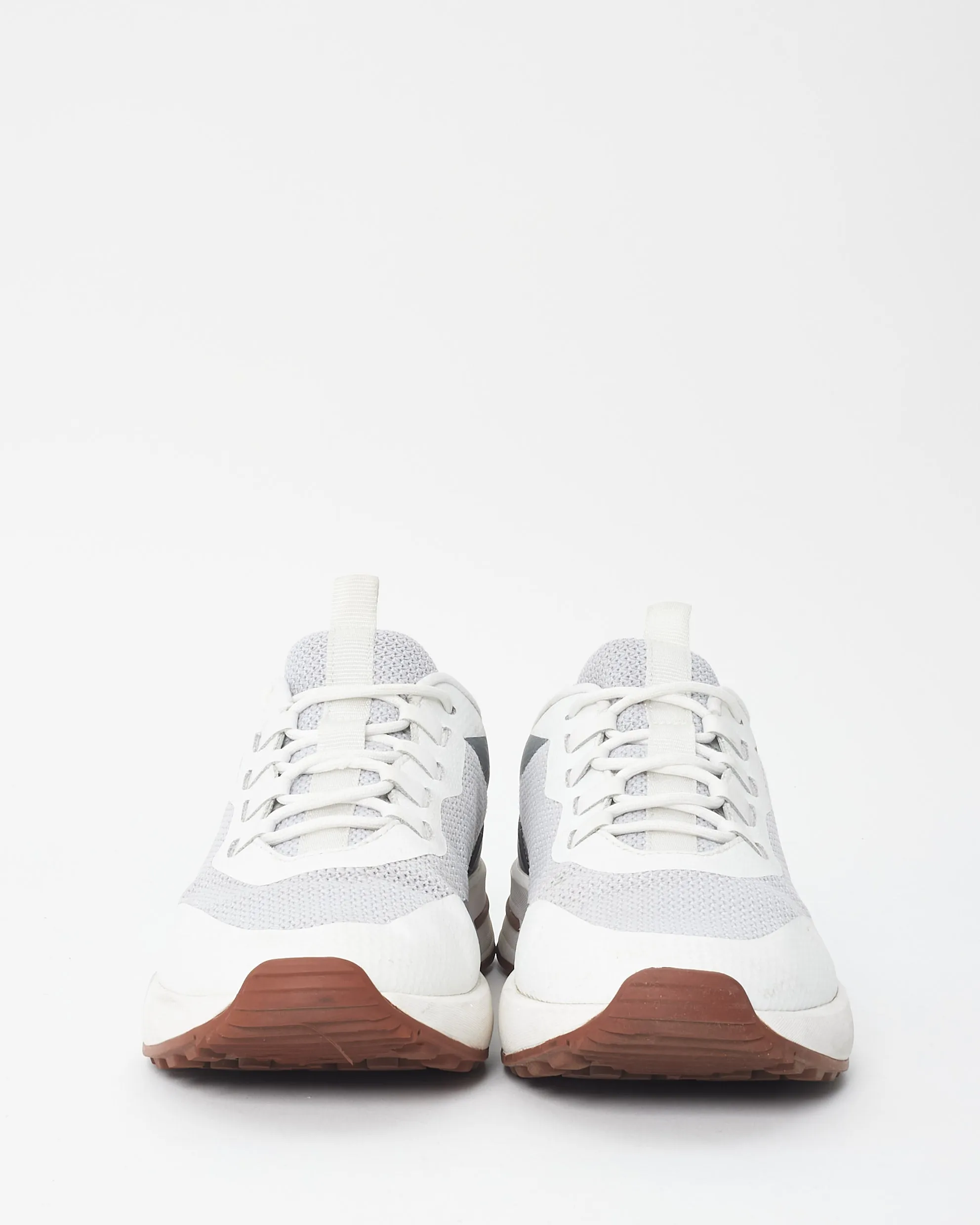 Loro Piana White & Grey "Weekend Walk Evo" Fabric Sneakers- 38 MEN