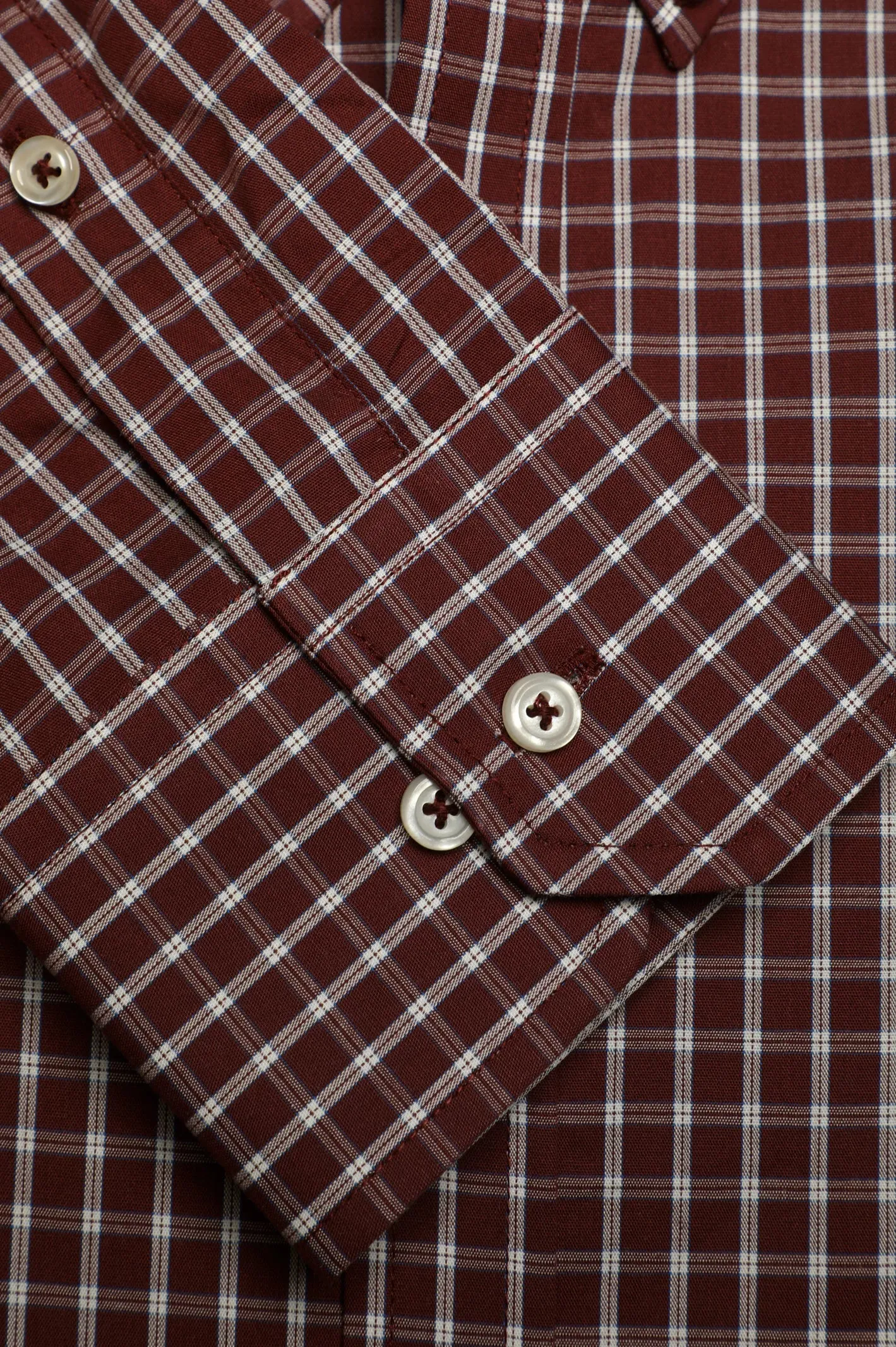Maroon Check Casual Shirt