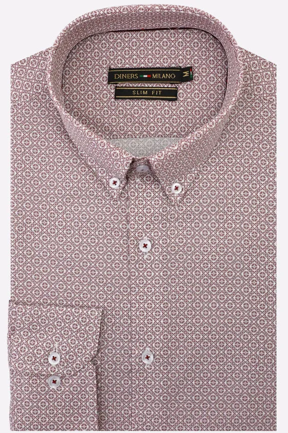 Maroon Printed Casual Shirt