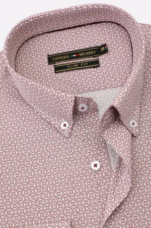 Maroon Printed Casual Shirt