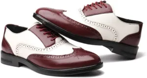 Men's Casual Dress Shoes Classic Brogue Wingtip Platform Oxfords Retro Men Shoe New Block Carved Casual Shoes All Match Social Shoe Male Business Dress Leather Shoe