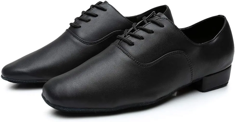 Men's Casual Dress Shoes Leather Toe Mens Latin Shoe Morden Ballroom Black Round Stylish Jazz Dance Men's Leather