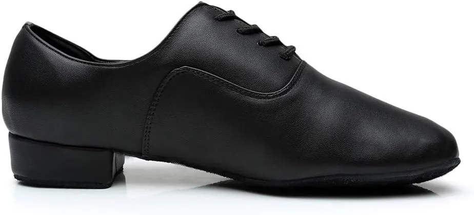 Men's Casual Dress Shoes Leather Toe Mens Latin Shoe Morden Ballroom Black Round Stylish Jazz Dance Men's Leather