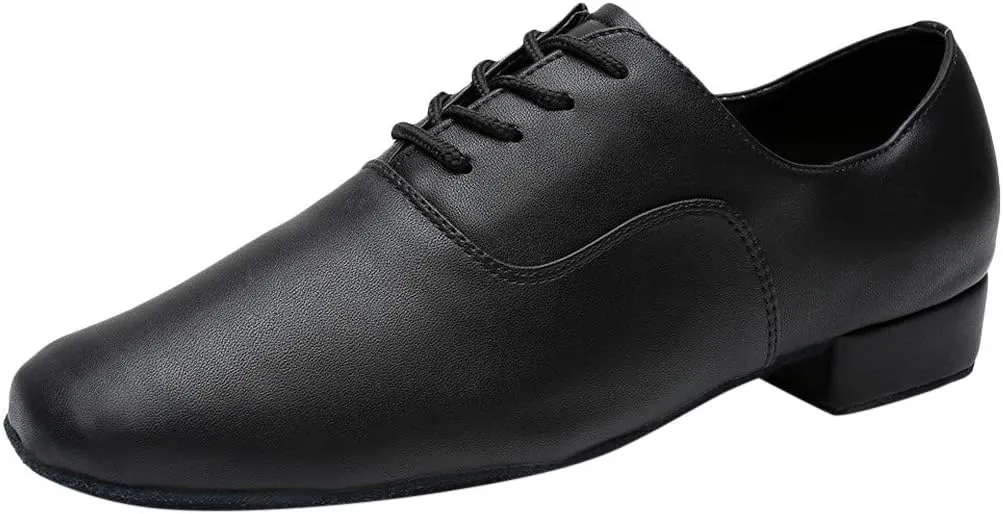 Men's Casual Dress Shoes Leather Toe Mens Latin Shoe Morden Ballroom Black Round Stylish Jazz Dance Men's Leather