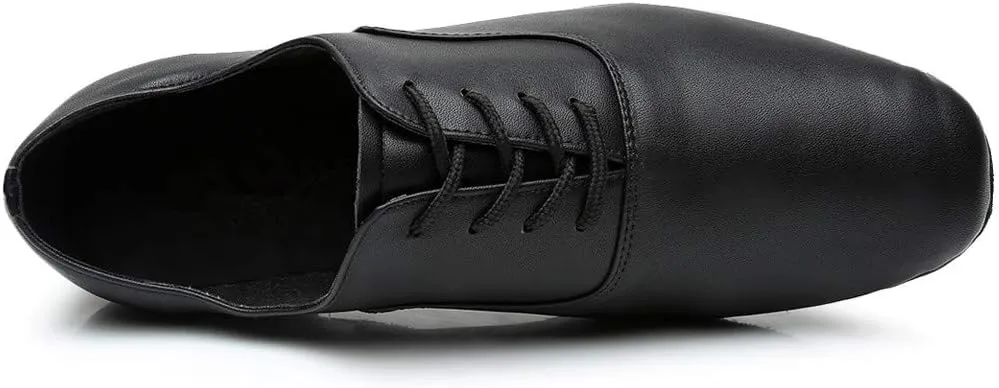 Men's Casual Dress Shoes Leather Toe Mens Latin Shoe Morden Ballroom Black Round Stylish Jazz Dance Men's Leather