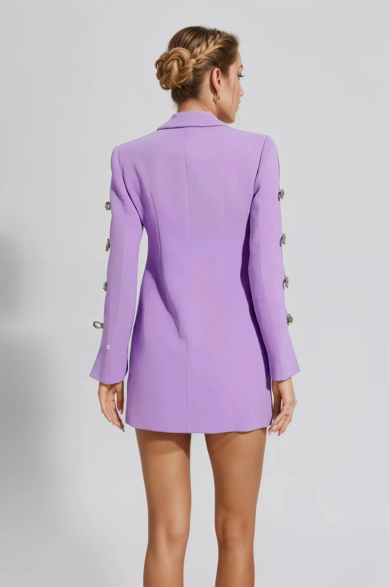 Monroe Long Sleeve Rhinestone Bows Blazer Dress