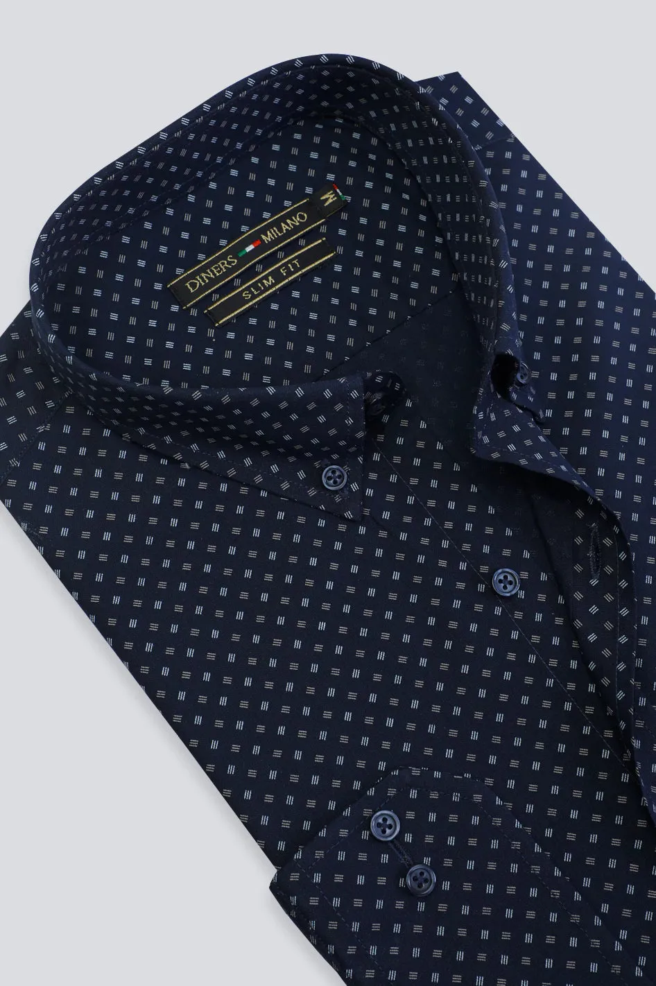 Navy Blue All Over Print Casual Shirt