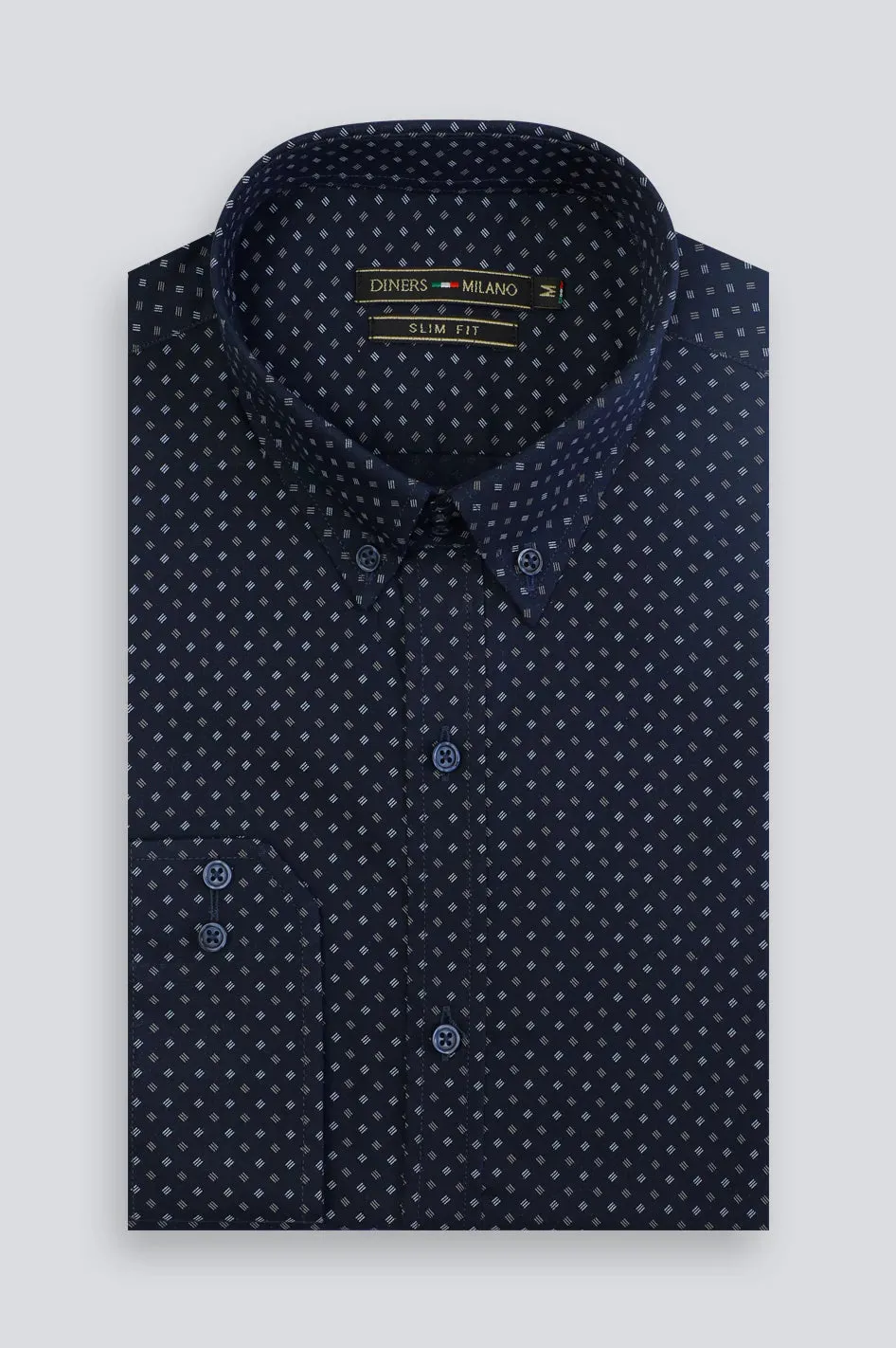 Navy Blue All Over Print Casual Shirt
