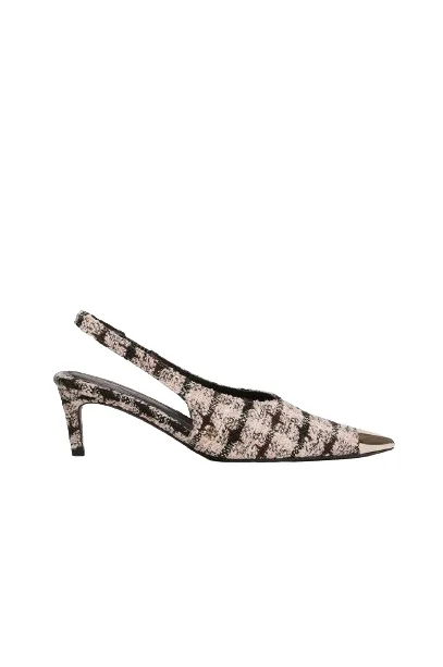 Nina Heels with Metal Toe Cap Apricot Tweed