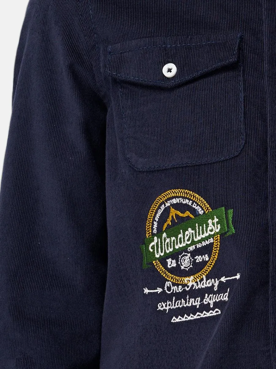 One Friday Navy Blue Corduroy Shirt