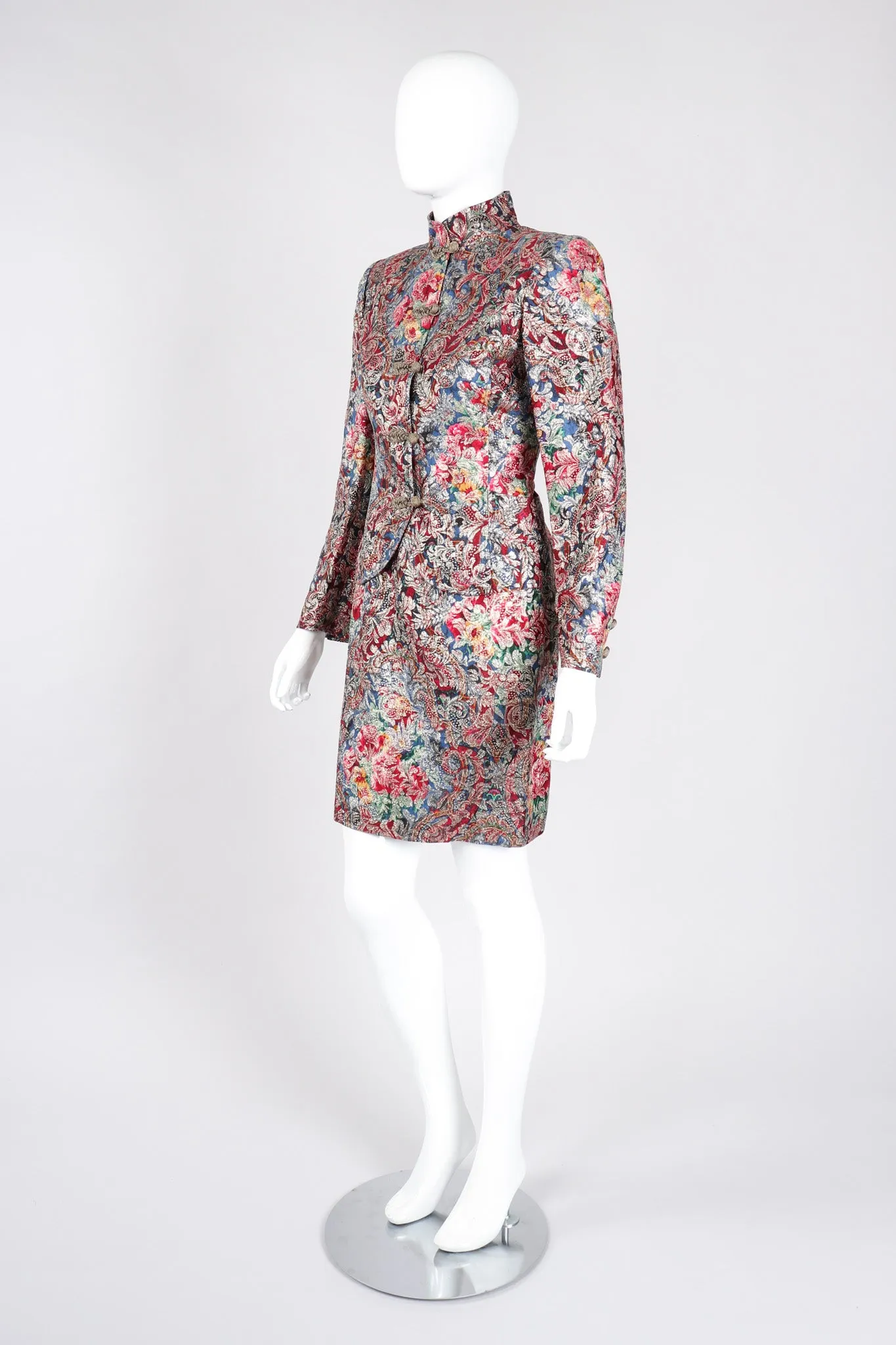 Parallèle Brocade Mandarin Jacket & Skirt Set