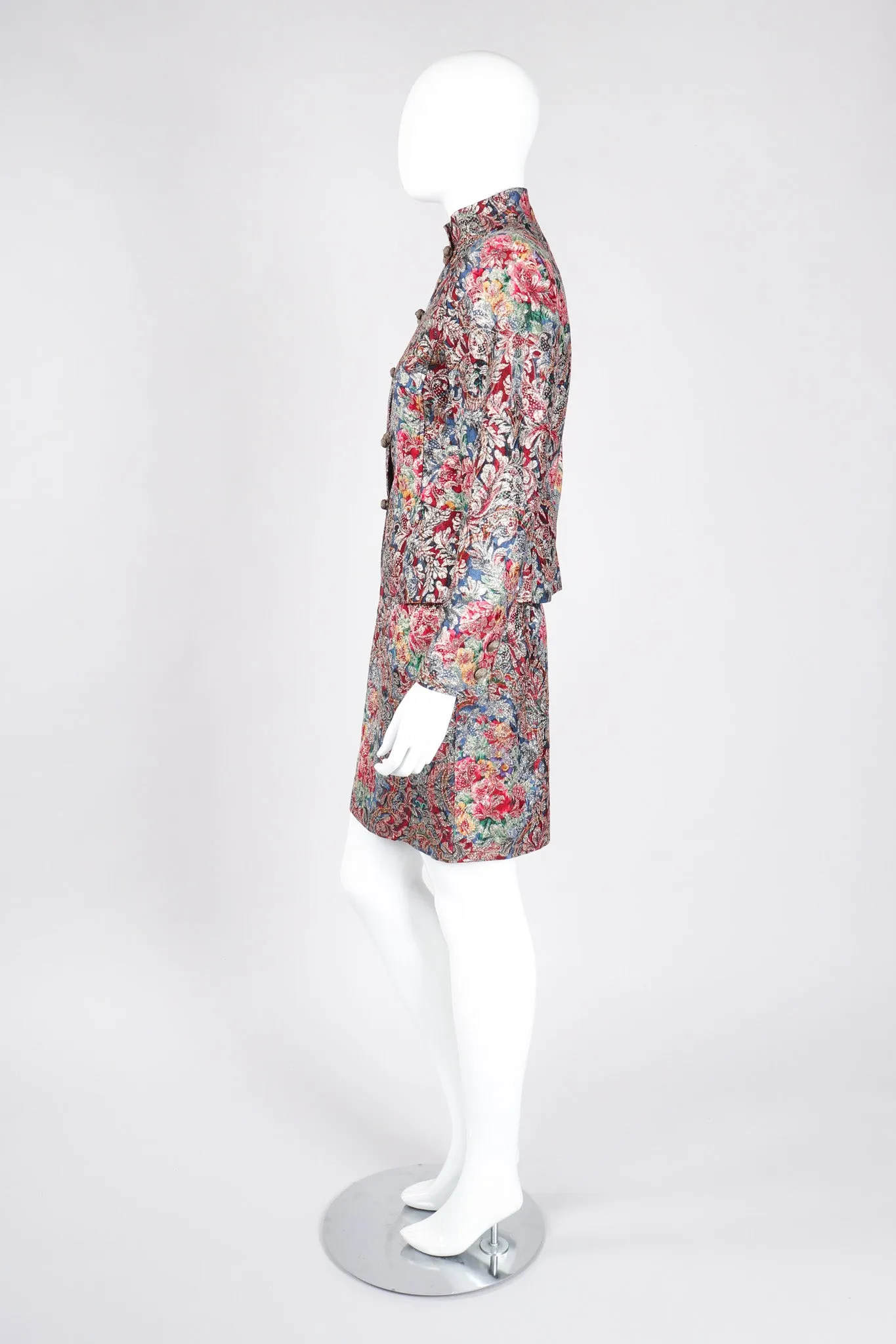 Parallèle Brocade Mandarin Jacket & Skirt Set