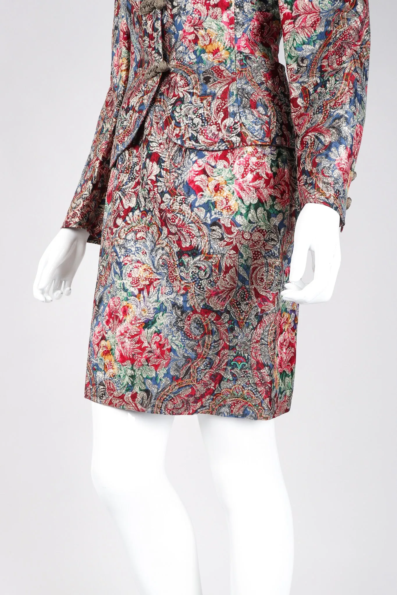 Parallèle Brocade Mandarin Jacket & Skirt Set