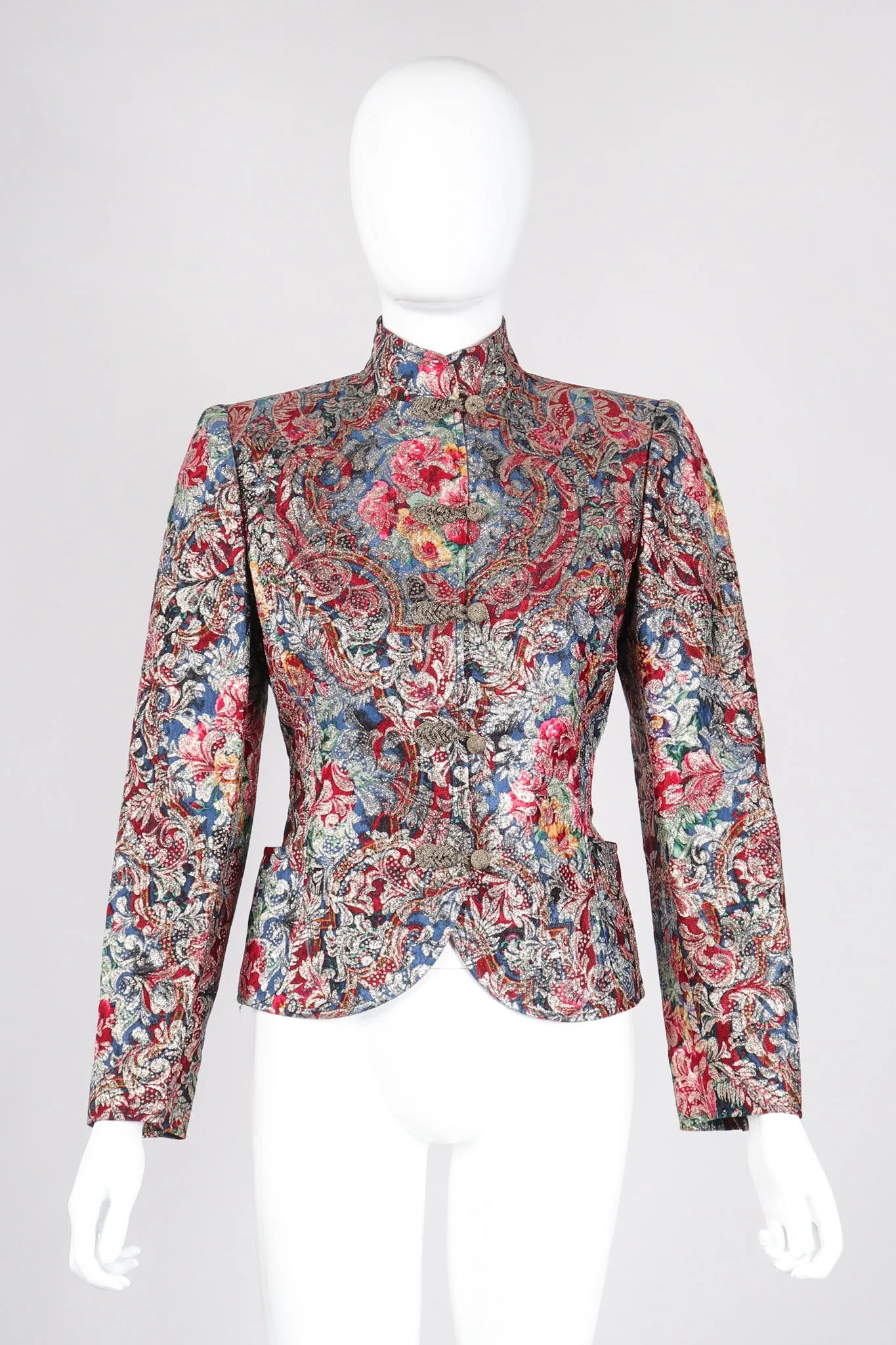 Parallèle Brocade Mandarin Jacket & Skirt Set