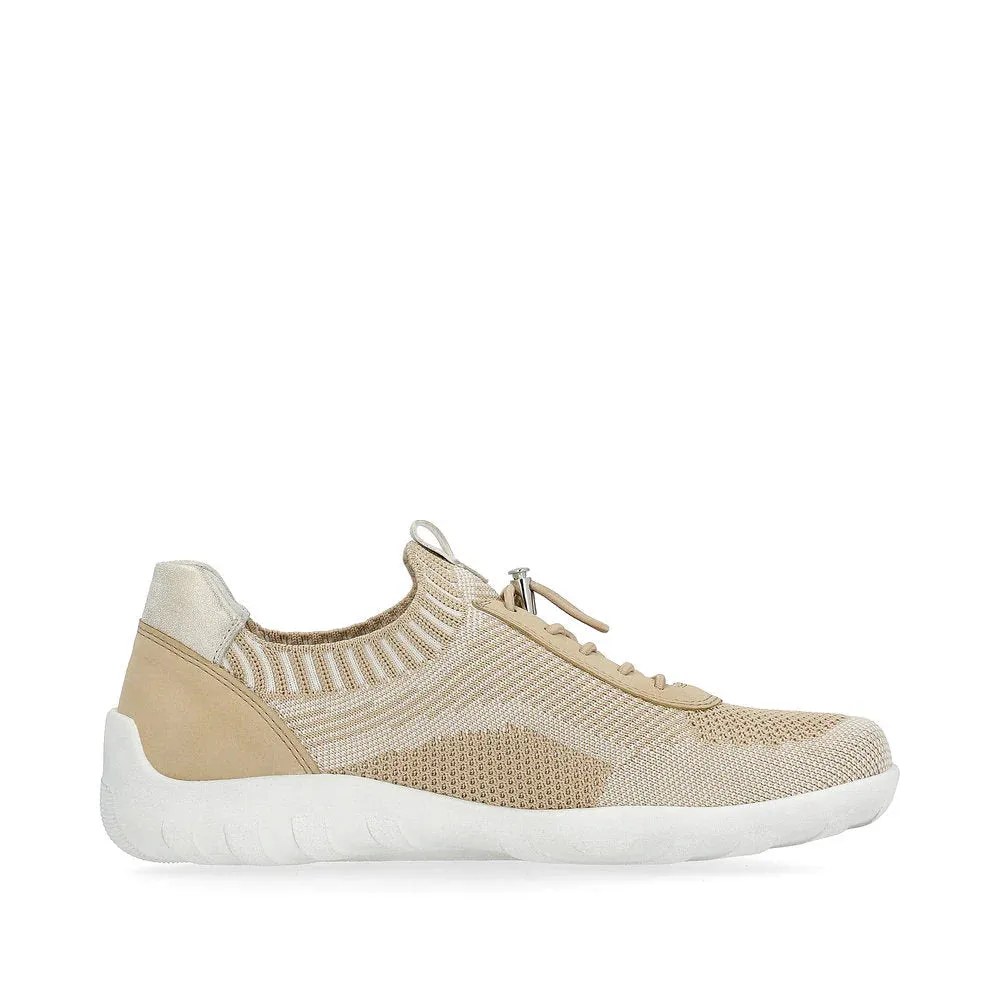Remonte Women's Liv 18 Knit Sneaker in Vanilla/Tan