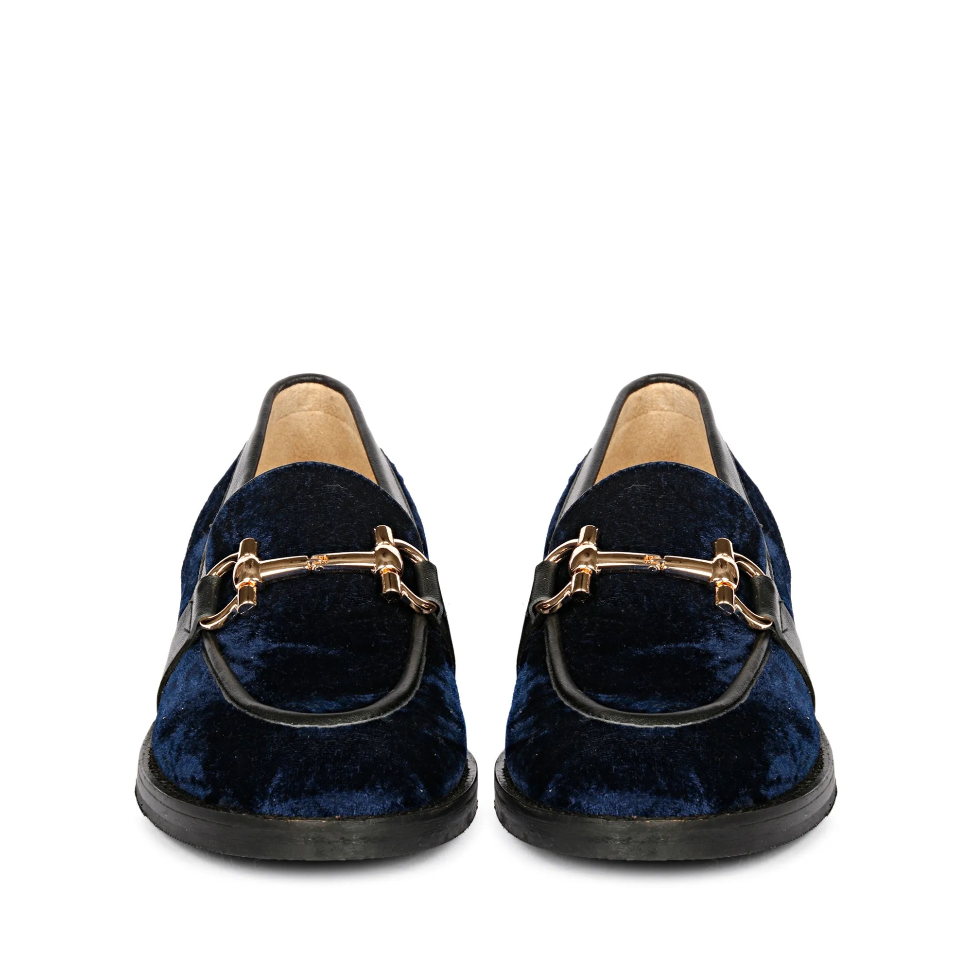 Saint Cinzia Blue Velvet Moccasins