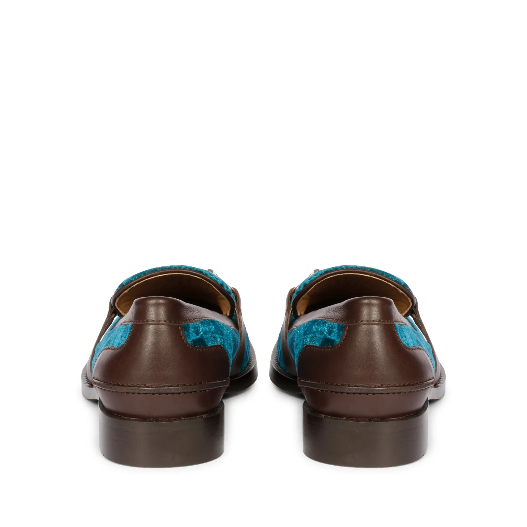 Saint Cinzia Green Velvet Moccasins