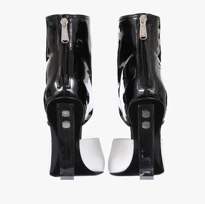 Sexy Point Toe Cutout Color Block High Heel Sandals