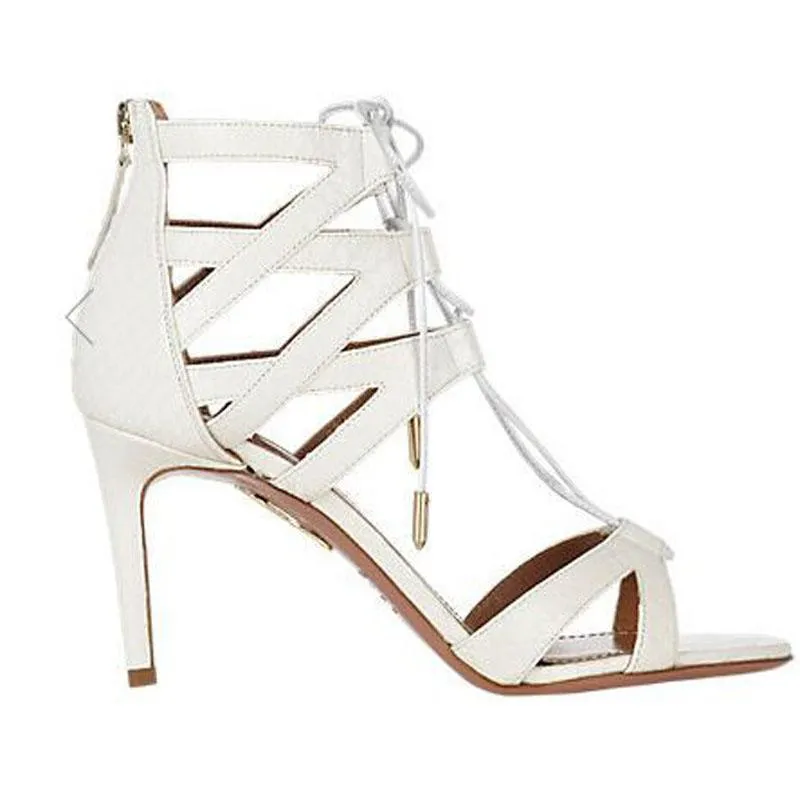 Sexy Suede Strap Point Toe High Heel Sandals
