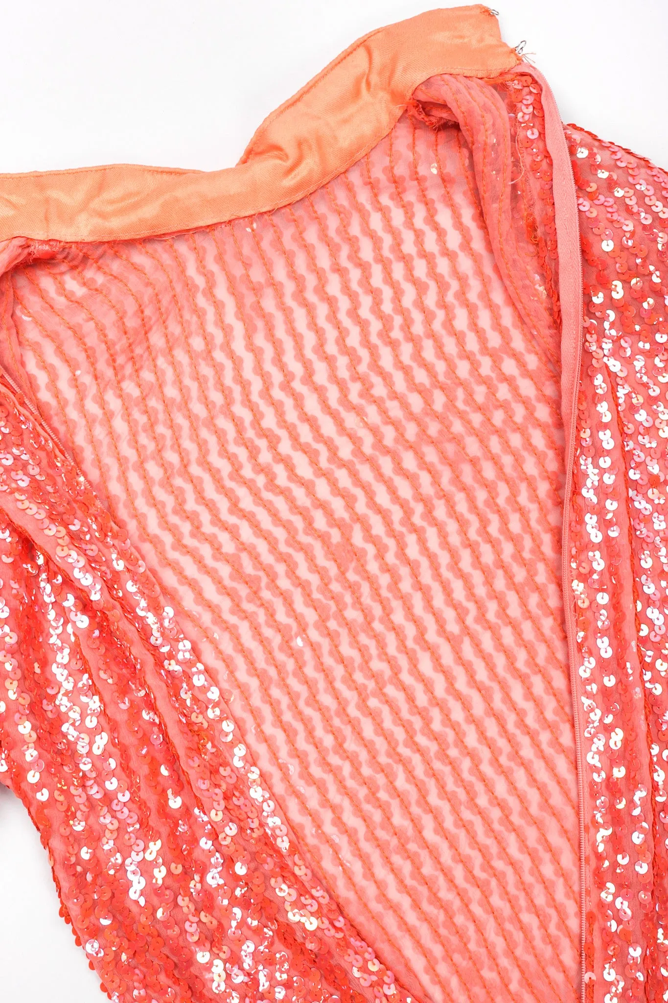 Sheer Sequined High Neck Gown